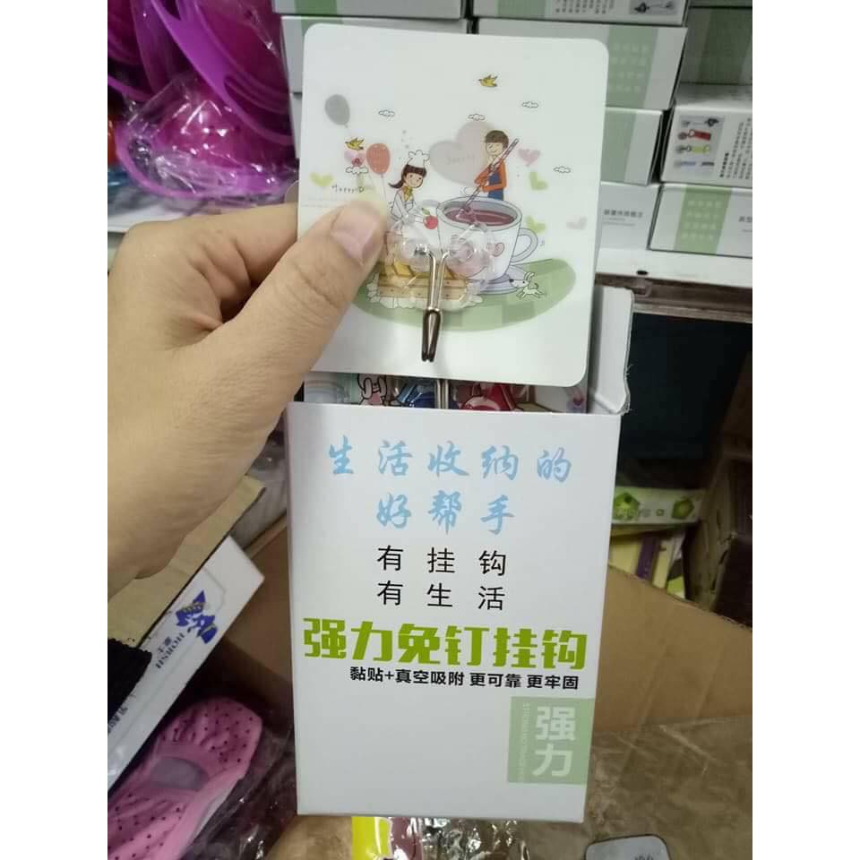 Sỉ 10 hộp móc dính 3D ( có hộp nhé )  - hộp 4 cái ( họa tiết ngẫu nhiên )