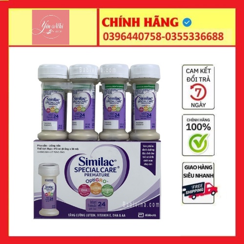 [CHÍNH HÃNG] Thùng sữa Similac Neosure Nước 24 kcal ( 48 ống X 59ml ) date mới