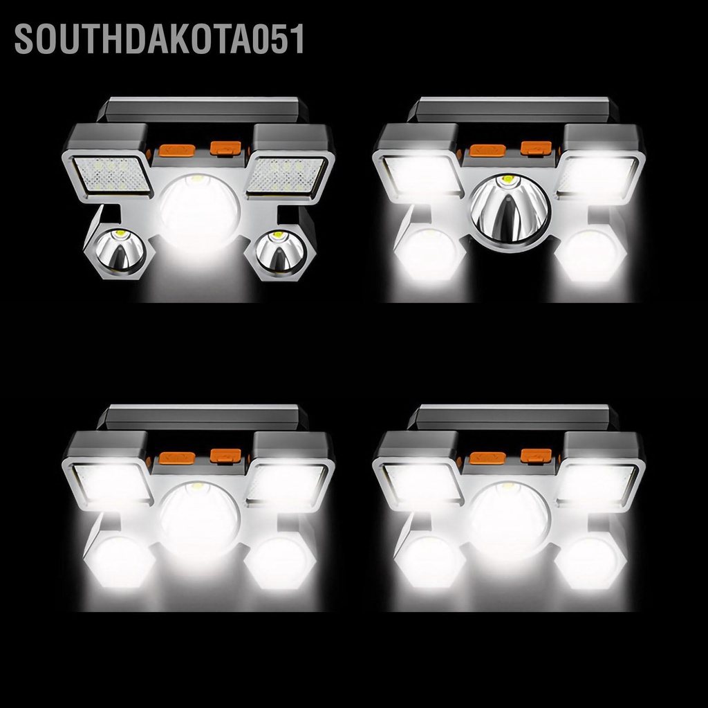 Đèn Đội Đầu led 5 bóng sạc USB 5w chống thấm nước cho cắm trại ngoài trời đi bộ đường dài khẩn cấp