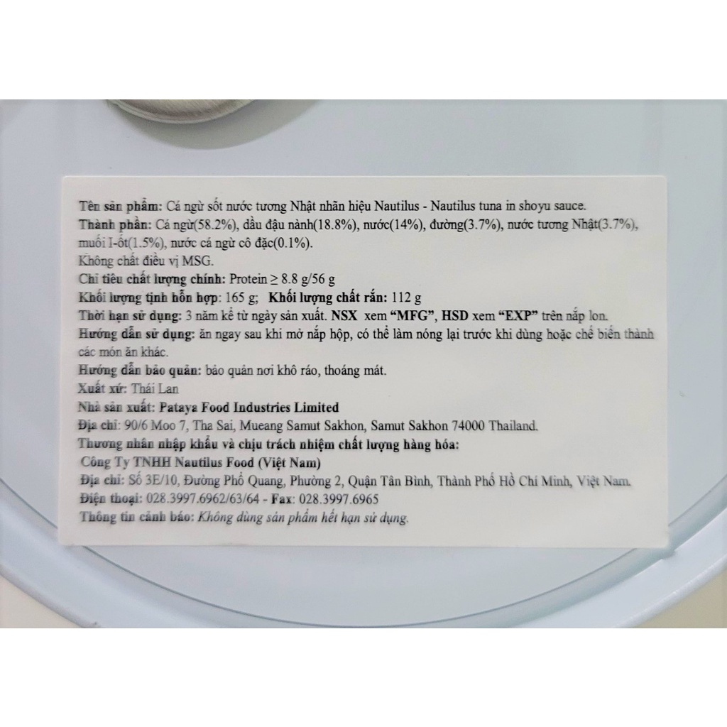 [Hộp 170g - NÂU] CÁ NGỪ XỐT NƯỚC TƯƠNG KIỂU NHẬT [Thailand] NAUTILUS Tuna in Shoyu Sauce (halal)