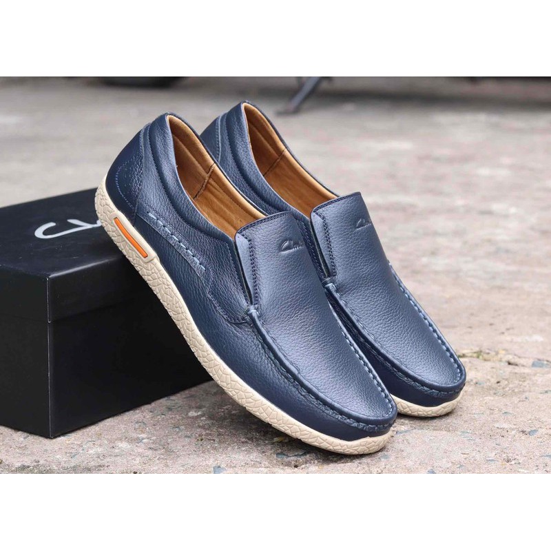 GIÀY LƯỜI DA BÒ CLARKS XANH MẪU MỚI 2021 NHẬP KHẨU FULLBOX