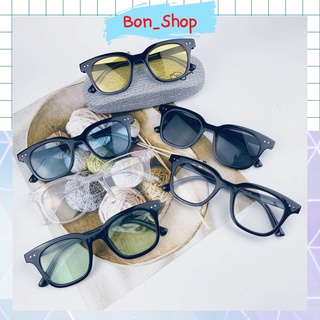 Kính mắt giả cận nam nữ from vuông 2 chấm sắt nhiều màu siêu xinh phong cách Hàn Quốc _ Bon Shop
