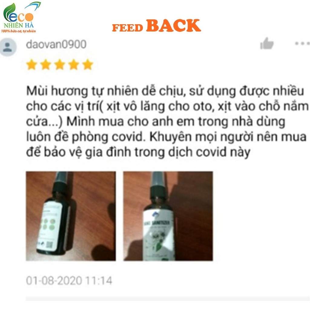 Nước rửa tay ECOCARE 50ml, nước rửa tay khô diệt khuẩn siêu nhanh dạng xịt