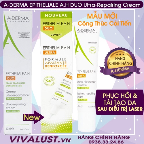 Kem Dưỡng ADerma Epitheliale A.H Duo Ultra Repairing Cream (15ml/40ml) - Phục Hồi Và Tái Tạo Làn Da Sau Khi Laser