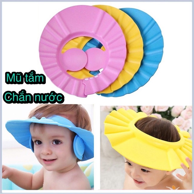 Mũ tắm gội đầu cho bé siêu nhẹ không gây khó chịu bảo vệ mặt tai mũi và có nhiều mức thay đổi theo vòng đầu bé