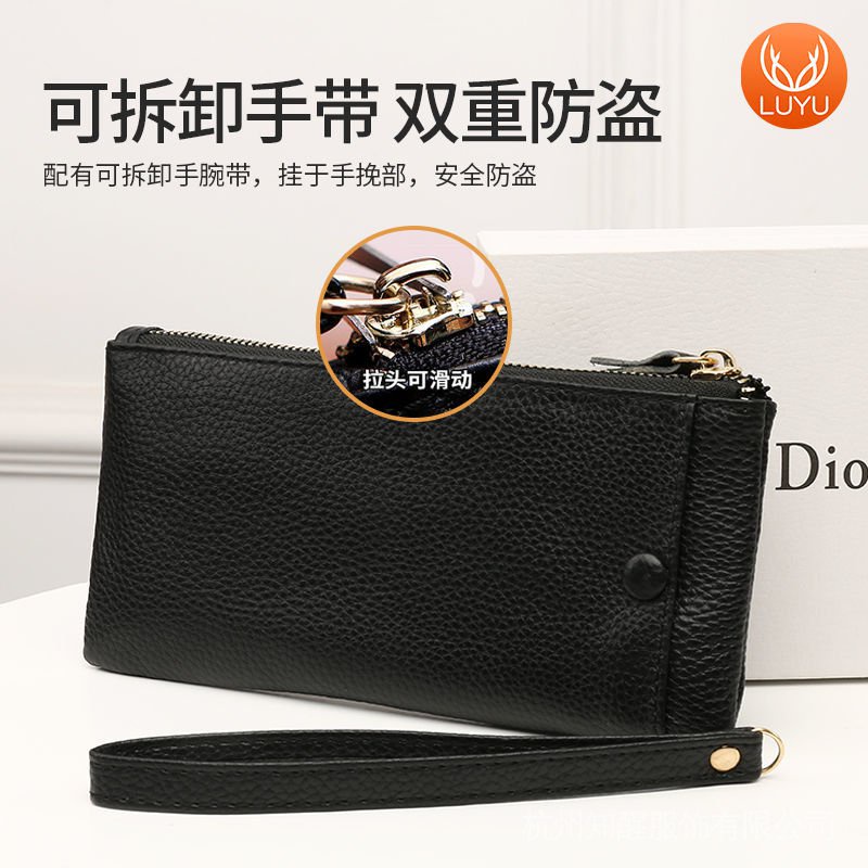 Ví Da Bò Thật Dáng Dài Siêu Mỏng Có Khóa Kéo Phong Cách Nhật Bản Thời Trang Cho Nữ 2022