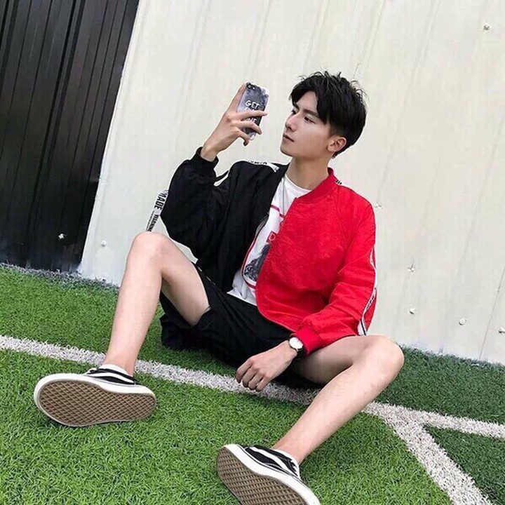 Áo khoác dù phối 2 màu dây tay dài phong cách Hàn Quốc, rẻ đẹp