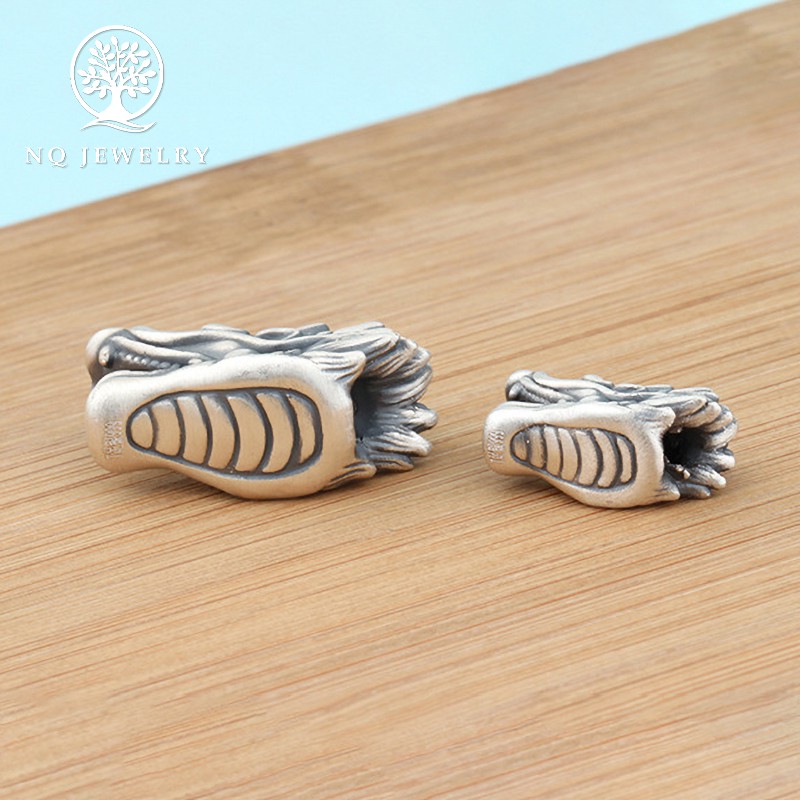 Charm bạc đầu rồng bạc thái xỏ ngang - NQ Jewelry