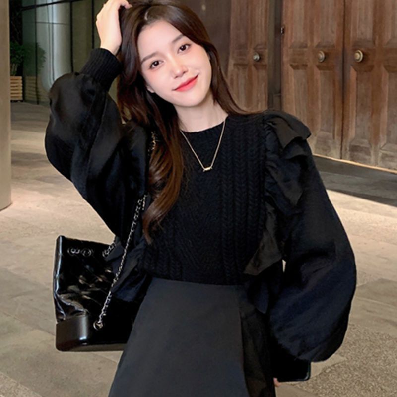 Áo Sweater Phối Bèo Nhún Thời Trang Cho Nữ  tao bao