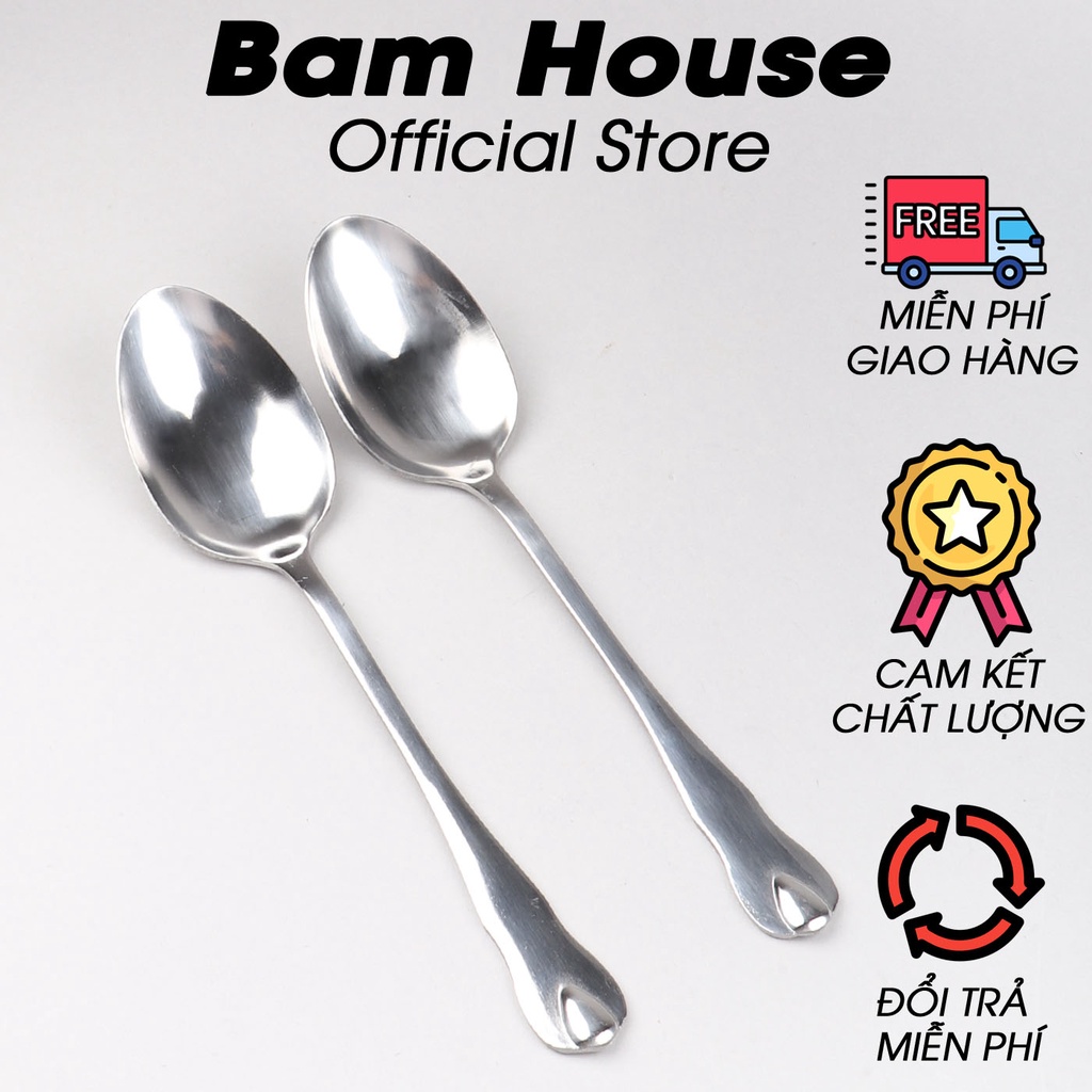 Muỗng soup nhọn inox Bam House cán giọt nước loại dày cao cấp MGN02 - Gia dụng bếp