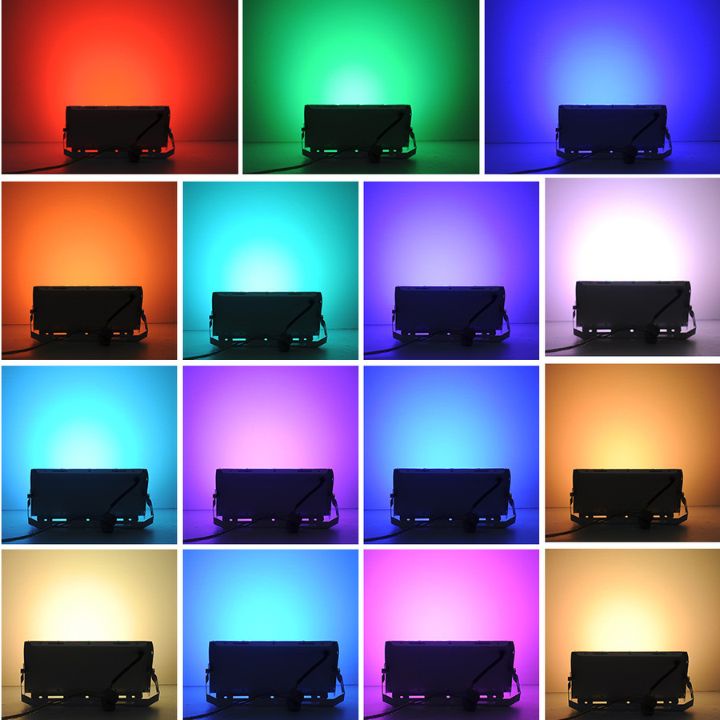 Đèn led pha đổi màu rgb có điều khiển nháy 7 màu kháng nước ip66 ngoài trời công trình sân vườn