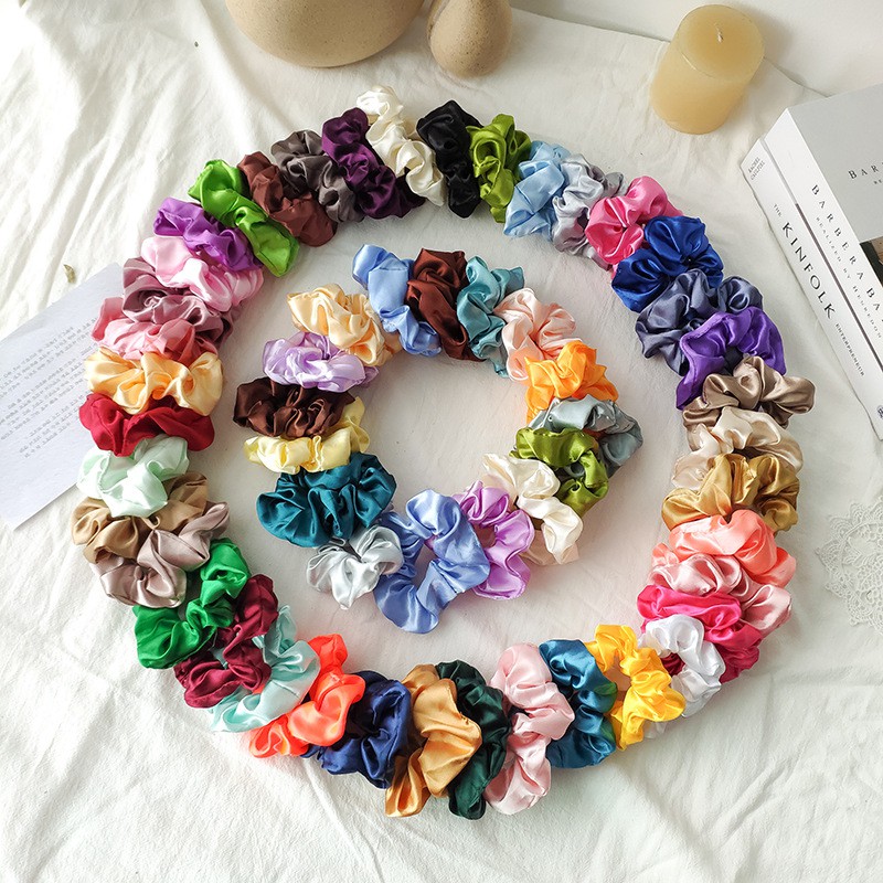 Cột tóc vải scrunchies lụa satin sỉ