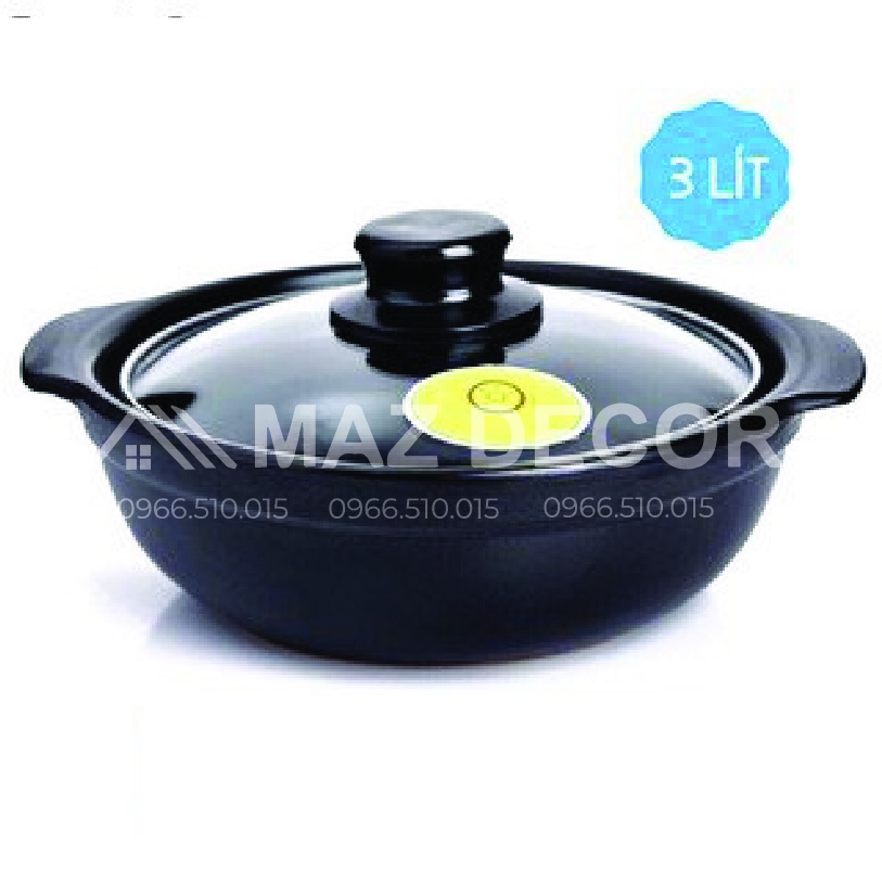 GIÁ SỈ TẠI XƯỞNG Nồi thố đất kho cá nấu mì cay hàn quốc cao cấp các cỡ dày dặn tráng men chống dính 7inch-0,5l-1lít-2lít