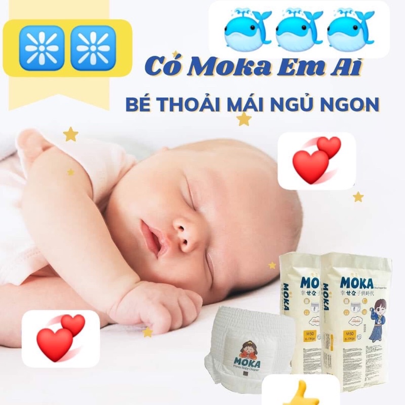 Tả/bĩm quần/dán Moka S/M/L/XL/XXL/3XL50 miếng bỉm Nhật