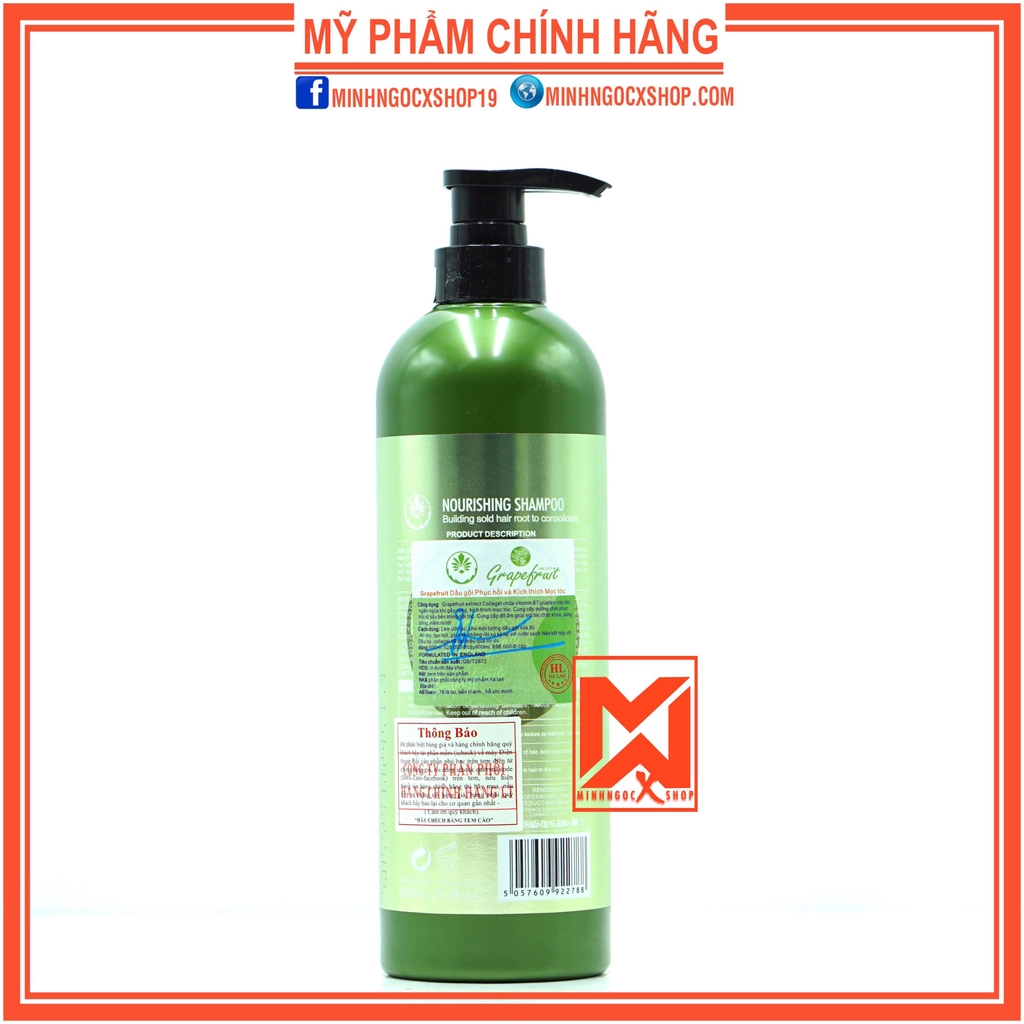 Combo 2 chai dầu gội bưởi VALERT GRAPEFRUIT PLUS chống rụng kích mọc tóc phục hồi hư tổn 850ml chính hãng