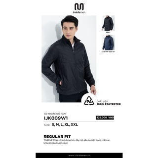 Áo khoác gió 2 lớp Insidemen 2 lớp IJK009W1 chống nhăn nhàu, bám bụi cản gió cản nước