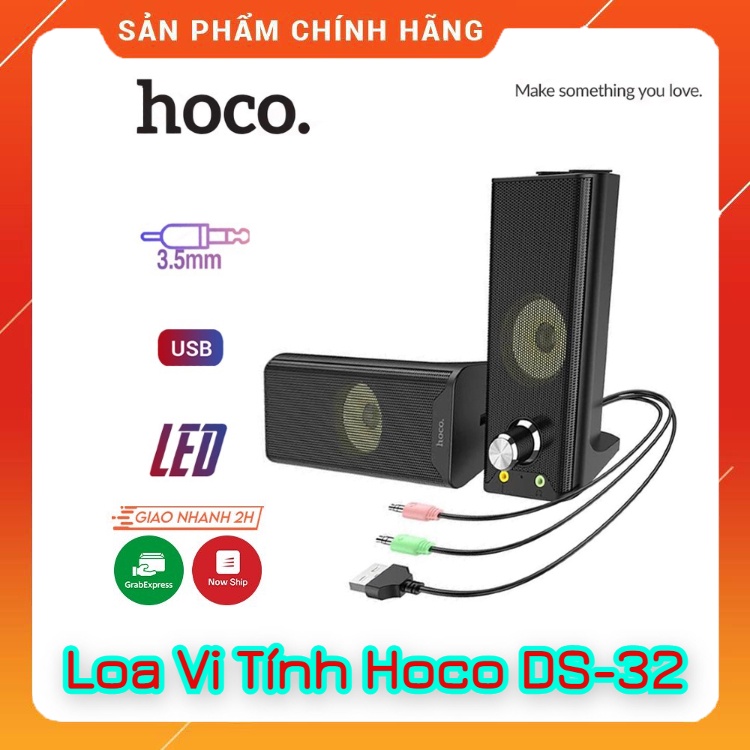 Bộ Loa Máy Tính Hoco DS32 Hỗ Trợ Đèn Led Nhiều Màu, Kết Nối Máy Tính, Laptop, Thiết Kế Tinh Tế. Bảo Hành 12 Tháng