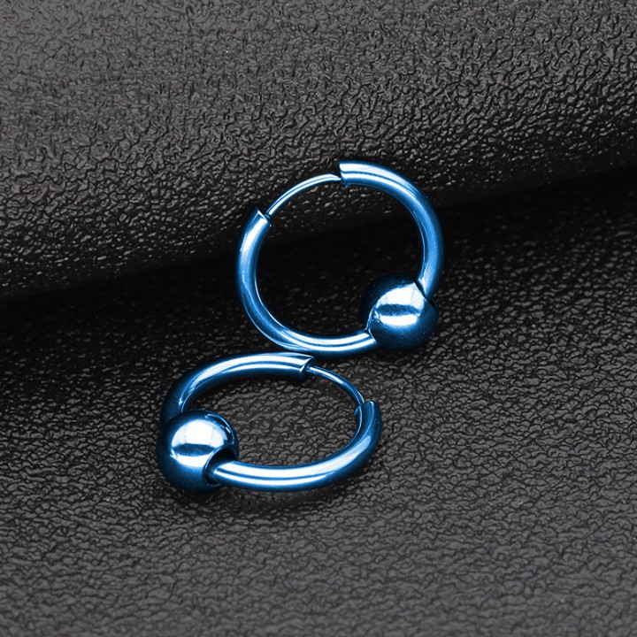 Bông Tai Nam Khuyên Tròn Chất Liệu Titan Cao Cấp TT 0864 - 12mm - 1 cặp