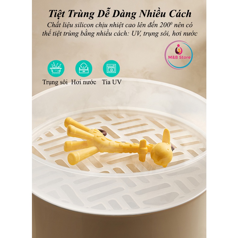 Gặm Nướu Silicon Cao Cấp Hình Hươu, Mềm Mại, Đàn Hồi Cao - KUB