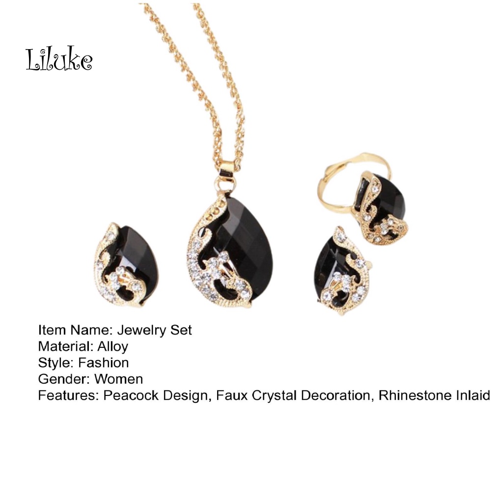 1 Set Vòng cổ Nhẫn Và Bông Tai Thời Trang Sang Trọng