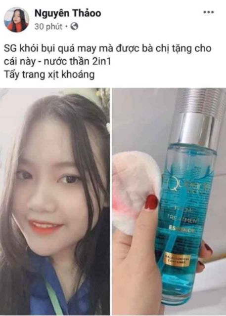 Nước tẩy trang 2in1 kèm xịt khoáng Queenie Skin