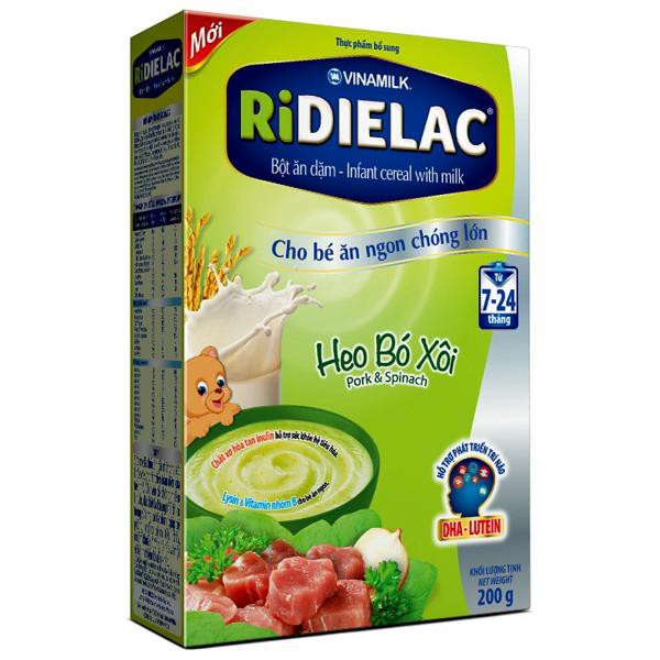 BỘT ĂN DẶM RIDIELAC HEO BÓ XÔI - HỘP GIẤY 200G