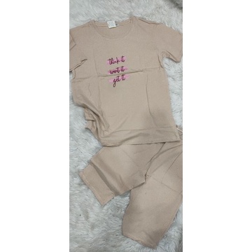 Bộ áo form rộng quần ngố thun cotton thái