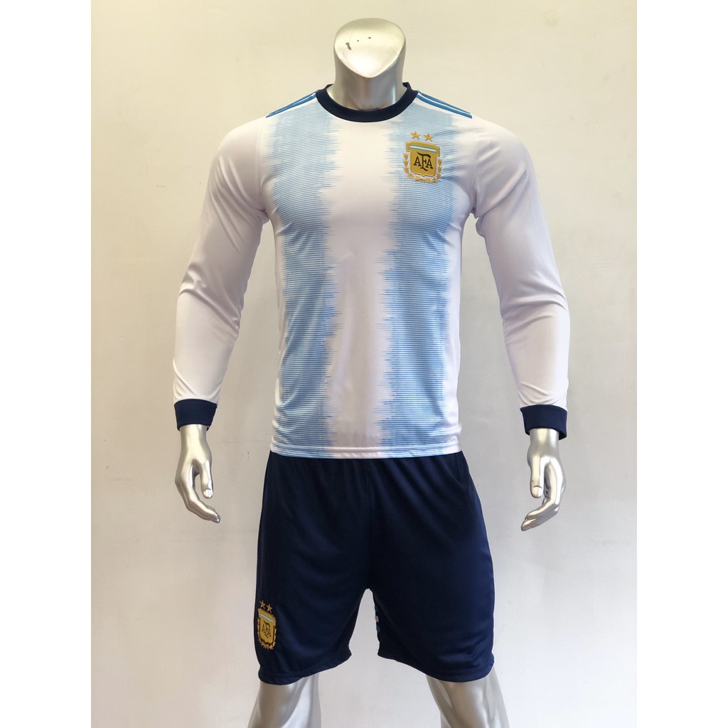 Quần áo bóng đá tay dài Đội tuyển ARGENTINA tổng hợp thun mềm mịn co dãn tốt