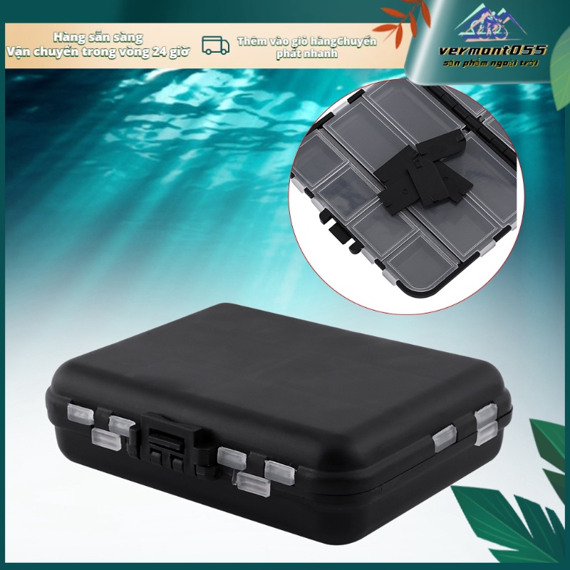 Hot Deals26 Individual Compartments Portable Fishing Baits Durable Plastic Storage Box BlackSpot ExpressVermont055