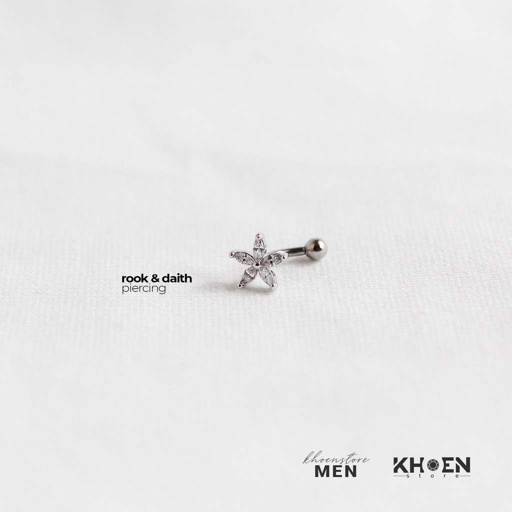 Khuyên tai Hoa mai Cong vị trí Rook và Daith - Khoen Store