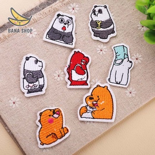 Sticker patch vải ủi thêu hình anh em nhà 3 gấu we bear Chúng tôi đơn giản là gấu