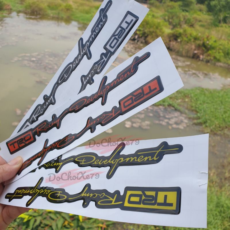 1 Cặp tem nổi chữ TRD Racing Đevelopment dán trang trí phuộc gắp hông xe máy