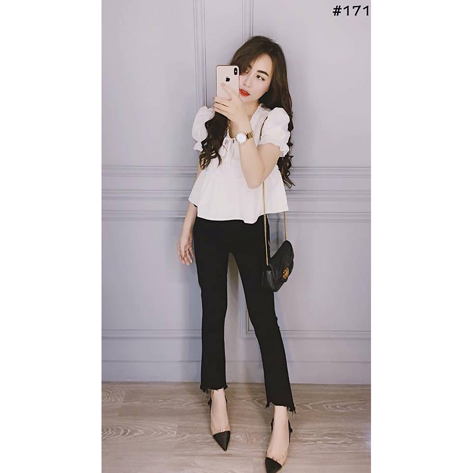 AK548 - Áo Kiểu Babydoll Peplum Đáng Yêu