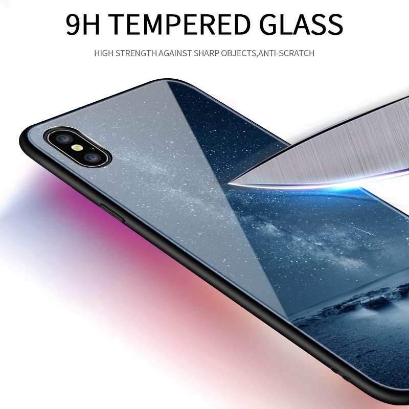 Ốp điện thoại kính cường lực họa tiết vũ trụ cho SAMSUNG GALAXY S6 EDGE S7 EDGE S8 S8+ PLUS