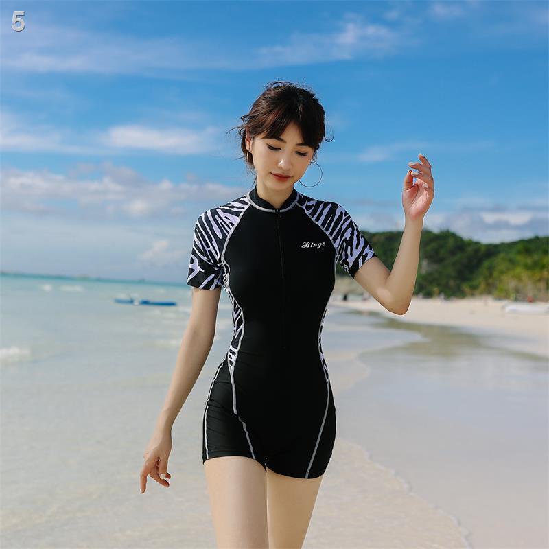 ℡✎áo tắm thể thao chuyên nghiệp Hàn Quốc nữ một mảnh áo tắm boxer cỡ lớn bảo vệ mỏng che bụng ngắn tay chống nắng thủy t | BigBuy360 - bigbuy360.vn