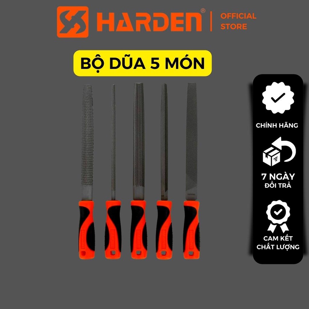 Bộ dũa thép, dũa gỗ 5 cây 8 Inch 200mm Harden