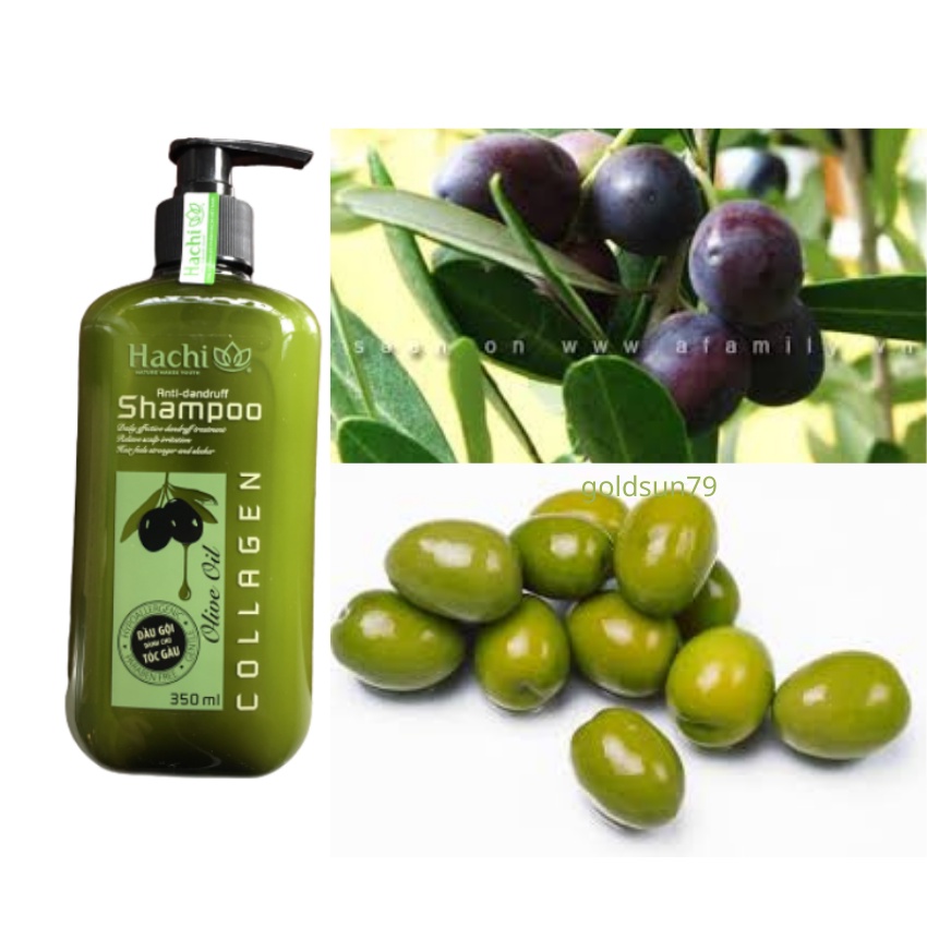 Dầu Gội, Xả Olive Hachi ( 350ml ) Được Chiết Xuất Từ Quả Oliu Giúp Mái Tóc Ngăn Ngừa Gàu Và Giảm Kích Ứng Da Đầu