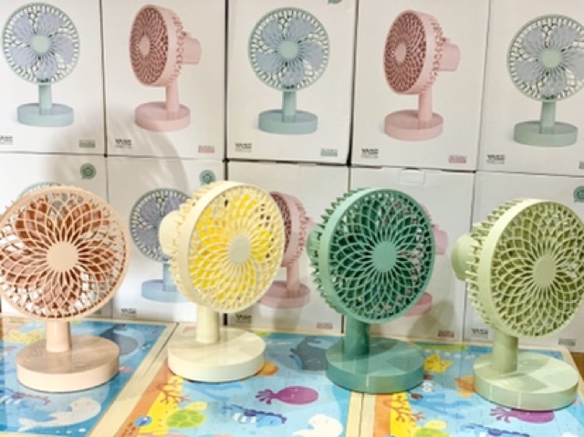 Quạt sạc tích điện để bàn mini tự động quay Yase . | BigBuy360 - bigbuy360.vn