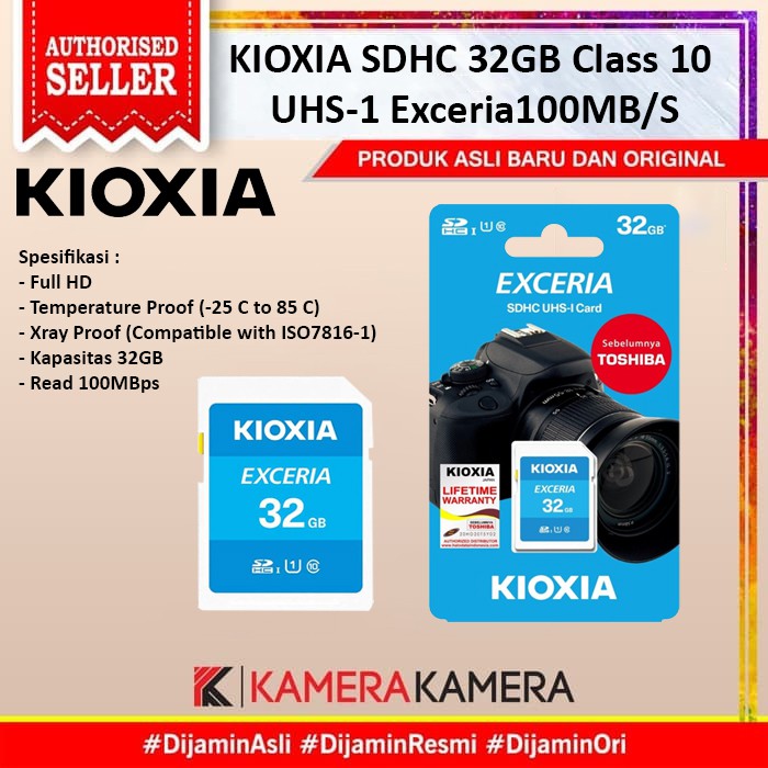 Thẻ Nhớ Kioxia Sdhc 32gb Class 10 Uhs-1 Exceria100Mb / S | BigBuy360 - bigbuy360.vn