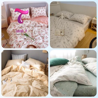 Hàng mới- chăn ga gối đệm cotton 100% nhập khẩu vintage flower -bst chăn ga gối cotton living