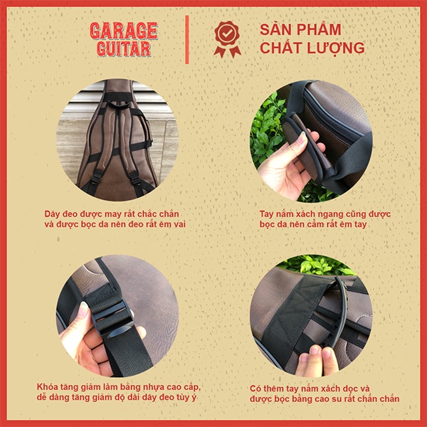 Bao đàn guitar thùng 5 lớp dày dặn form mềm Super Bag - Garage Guitar