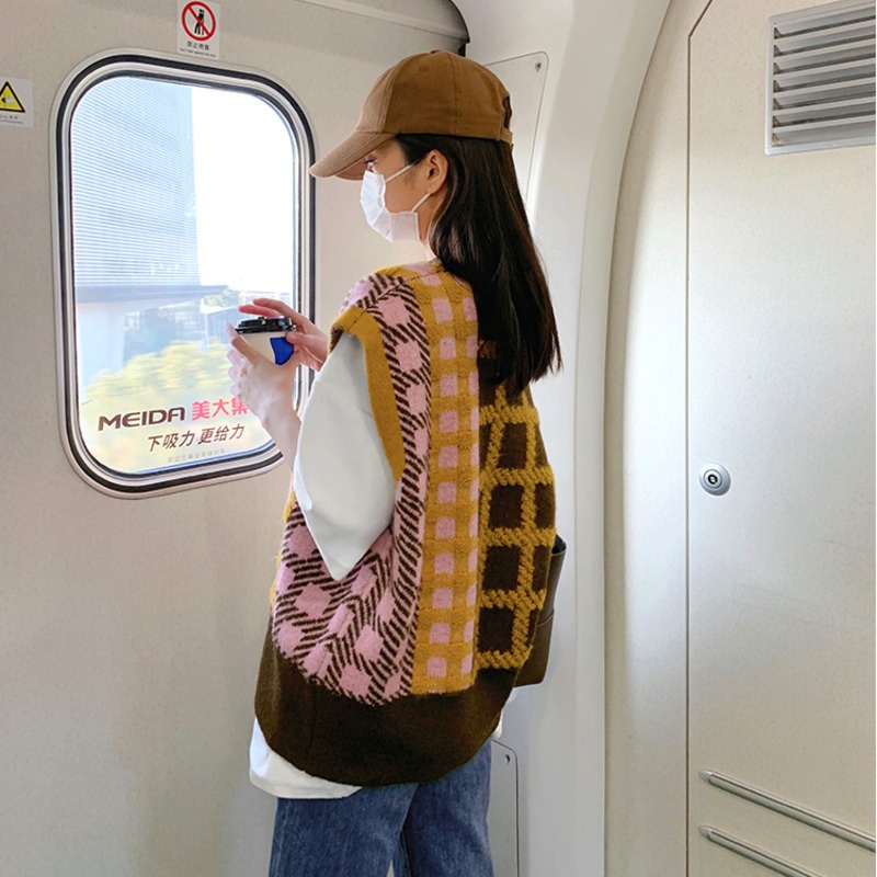 Áo len nữ không tay cổ chữ V hợp thời trang