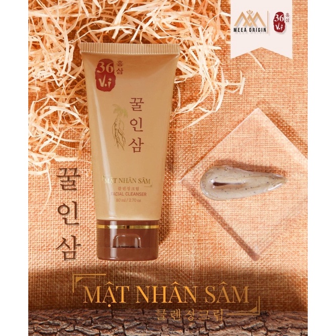 Sữa Rửa Mặt Mật Nhân Sâm 36 Vị MEEA ORGANIC 80ml