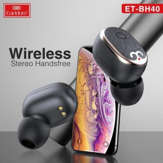 Tai Tai nghe Bluetooth Eardom ET-BH40 True Wireless, Công nghệ V5.0, Kết nối trên 10m, Thời gian chờ 120h