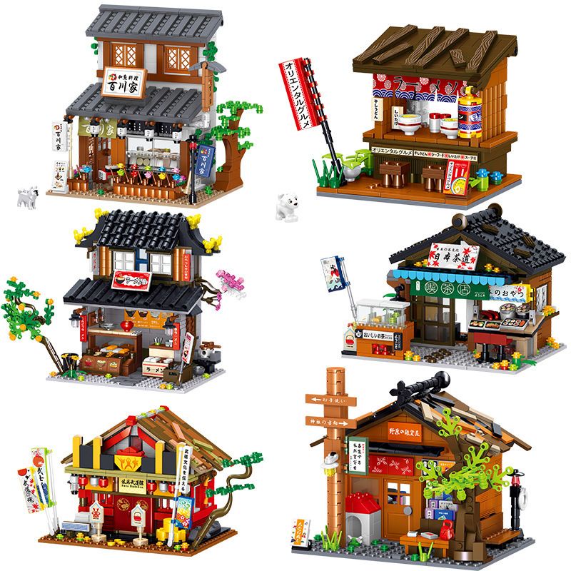 Gạch Mini - Mô hình lắp ghép nhà Nhật Bản - 00864_00869 Japanese House