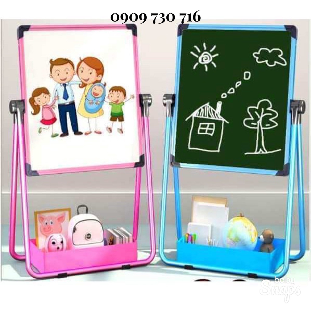 Bảng vẽ 2 mặt cho bé có thể xoay, nâng lên hạ xuống phù hợp với bé.
