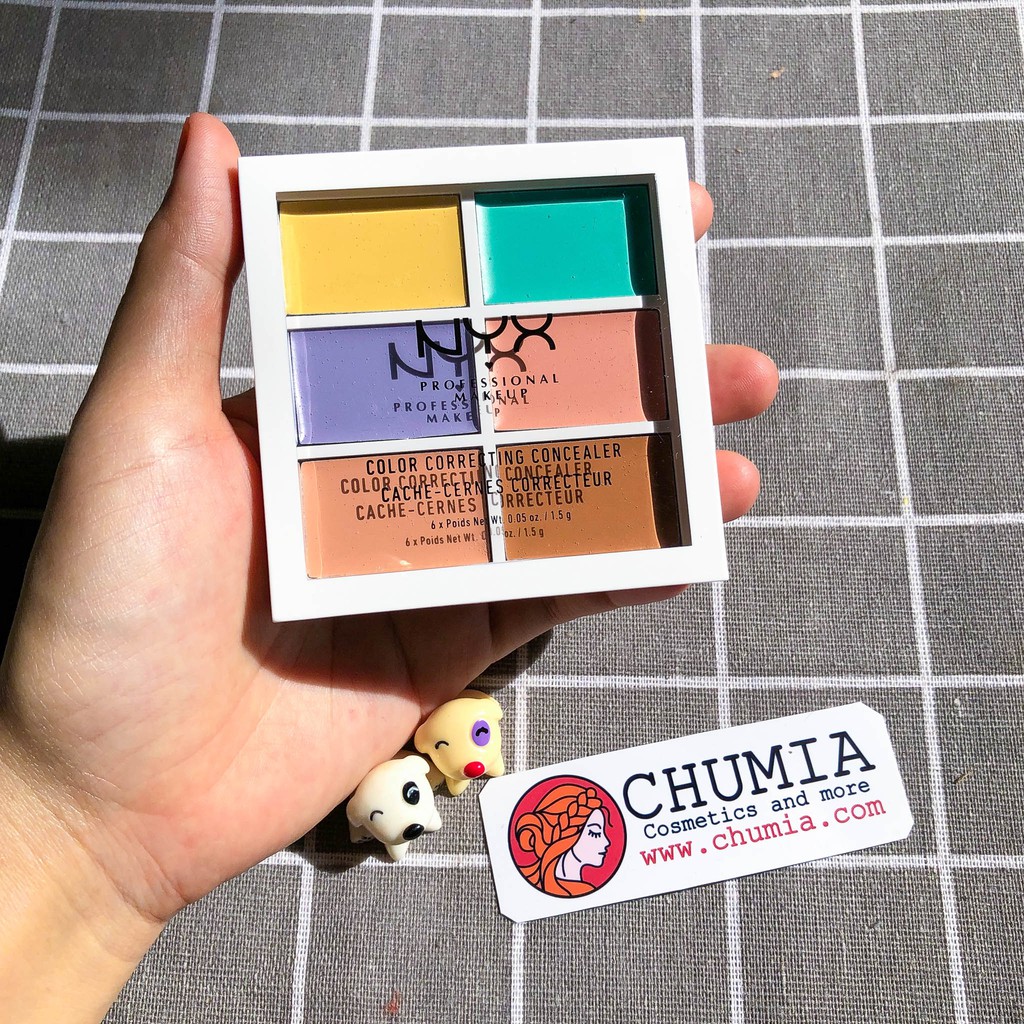 Che khuyết điểm triệt sắc 6 ô NYX Professional Makeup Color Correcting Palette - chumia