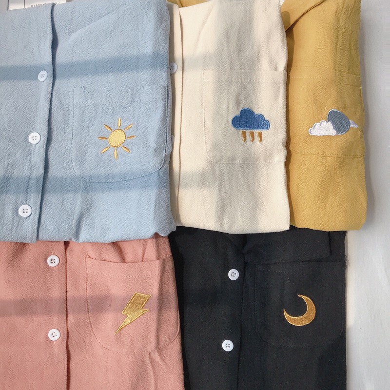 Áo sơ mi tay ngắn hoạ tiết thêu phong cách cổ điển | BigBuy360 - bigbuy360.vn