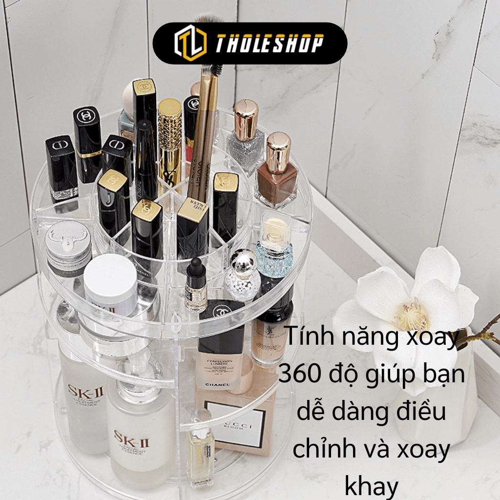 [SGD] Kệ Đựng Mũ Phẩm - Khay Để Đồ Trang Điểm, Trang Sức Trụ Xoay 360 Độ, Nhiều Ngăn 9241