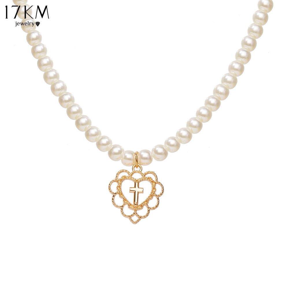 Dây chuyền choker 17Km xỏ ngọc trai phong cách công chúa đơn giản thời trang thanh lịch cho nữ